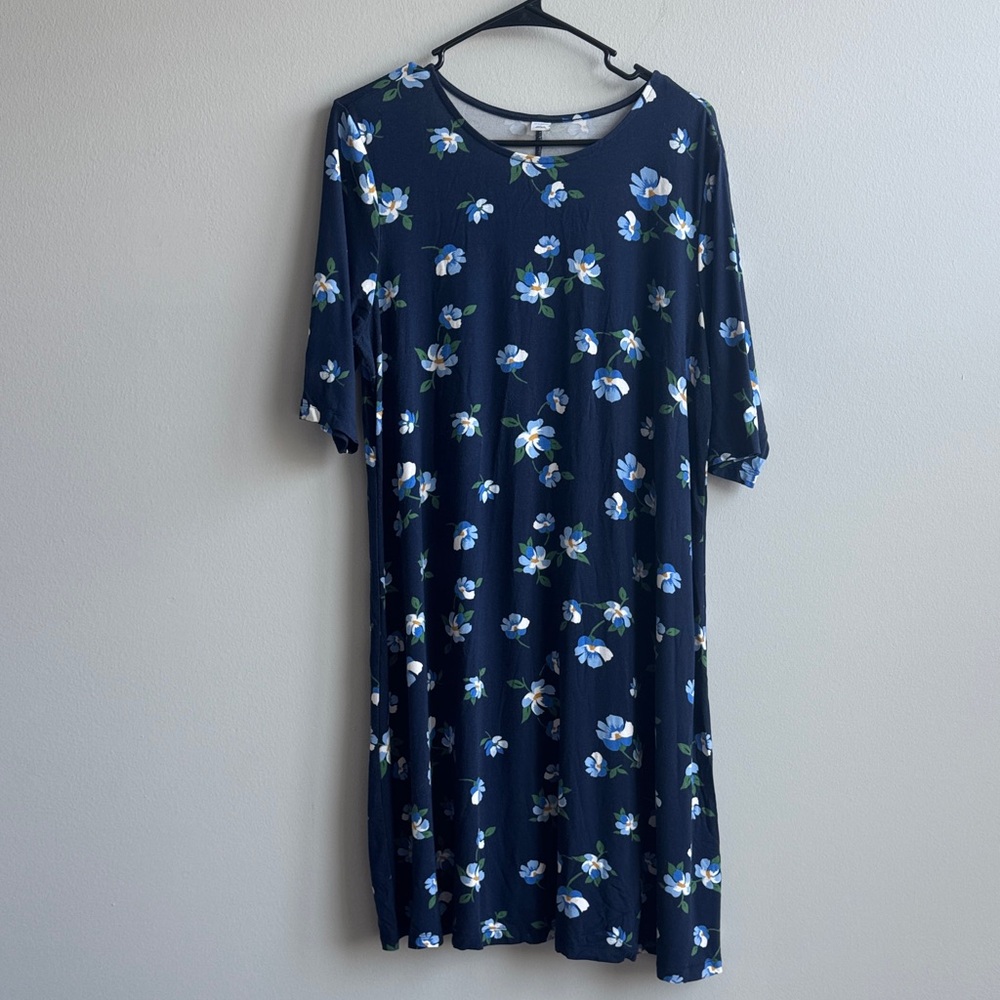 Old Navy Navy Blue Floral Mini Dress
